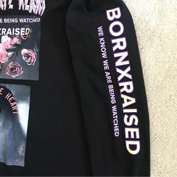 BORN X RAISED Immaculate heart long sleeve shirt BLK size XL - Picture 2 of 7